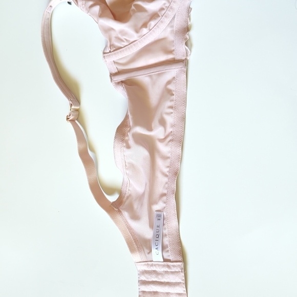 Cacique Unlined Curvy Balconette Size 50C Light Pink Blush Mesh Lace Romance - Picture 13 of 14